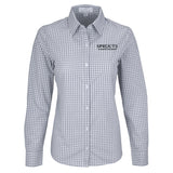 Women's Premium Cotton/Poly Blend Button Up - Grey/White