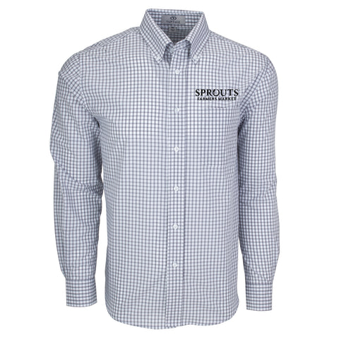 Men's Gingham Check Shirt - Grey/White